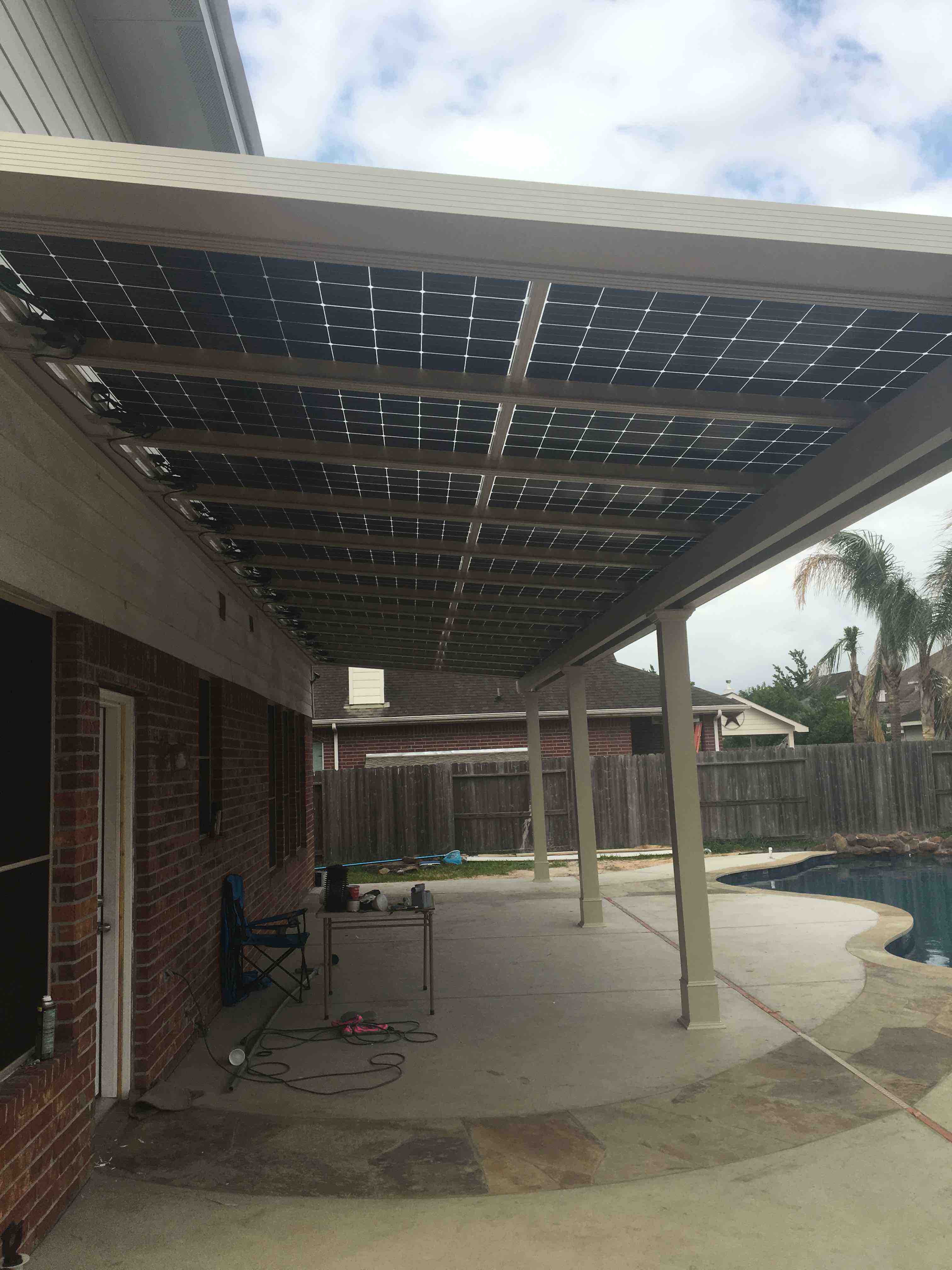 Solar Panel Installation on Solar Pergola in Newport Beach
